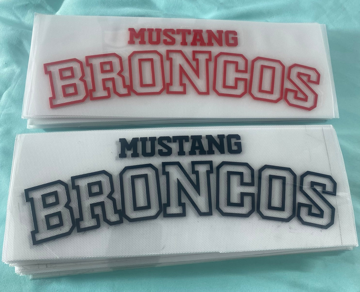 Mustang Broncos 3D Puff Transfer *2 Colors Available*
