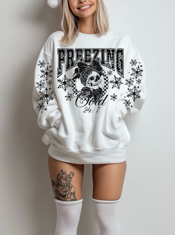 Freezing Cold Black *Optional long sleeve design* DTF Transfer