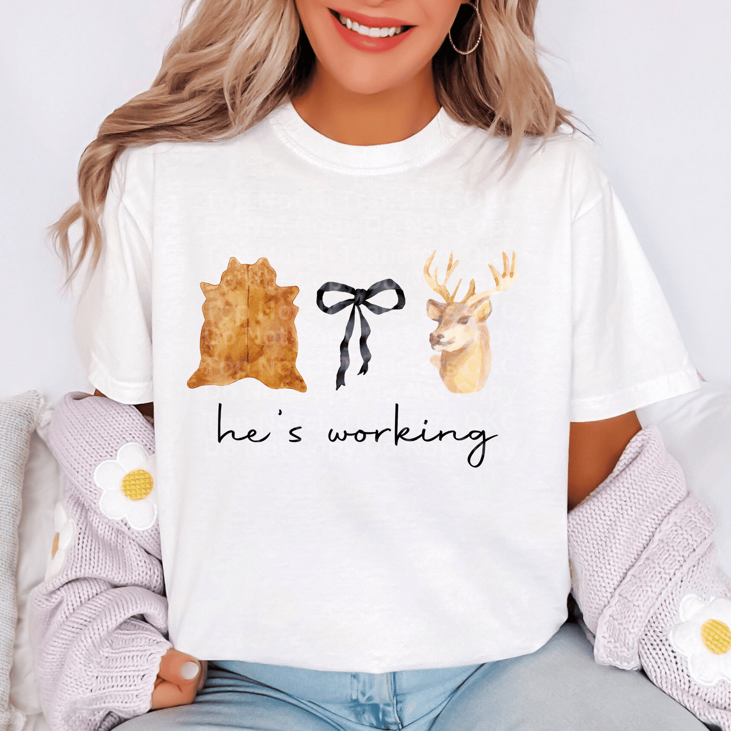 He’s working- taxidermy DTF Transfer