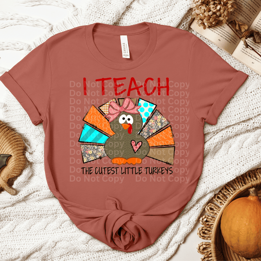 I Teach the cutest little Turkeys DTF Transfer
