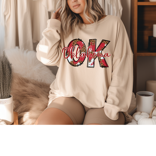 OK Red & Leopard DTF Transfer