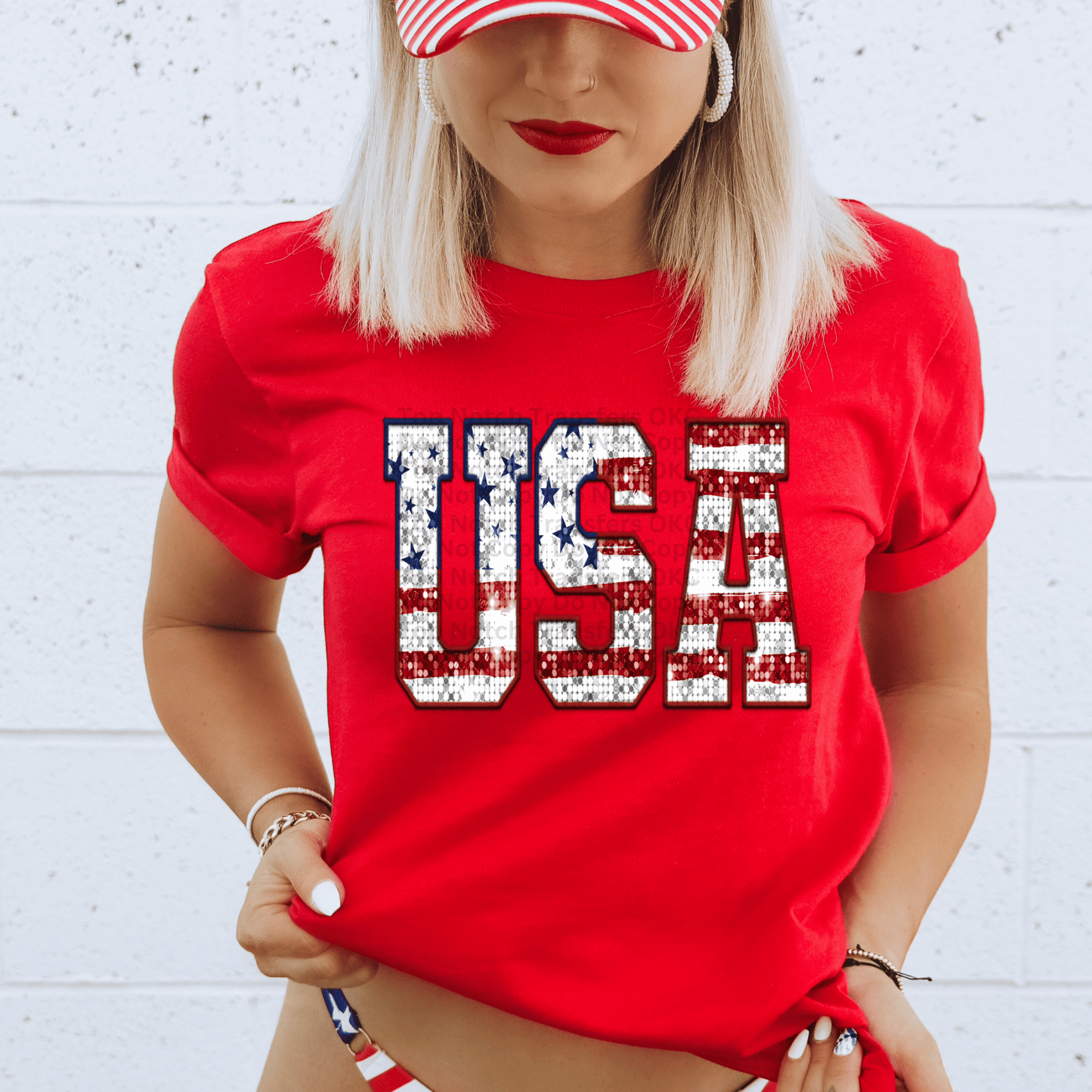 RTS 11in USA Faux Sequin
