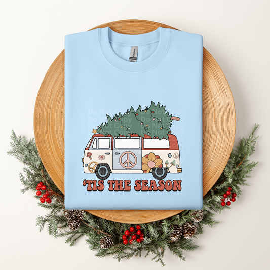 Tis the Season Groovy Van DTF Transfer