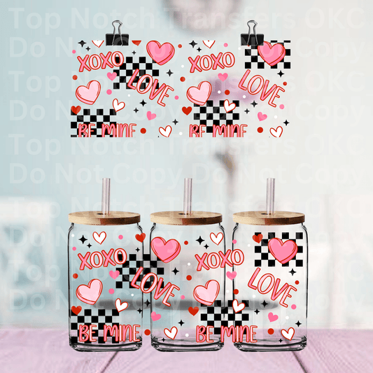 Love & Checkers UV DTF 16 oz Cup Wrap *CSC 1125*