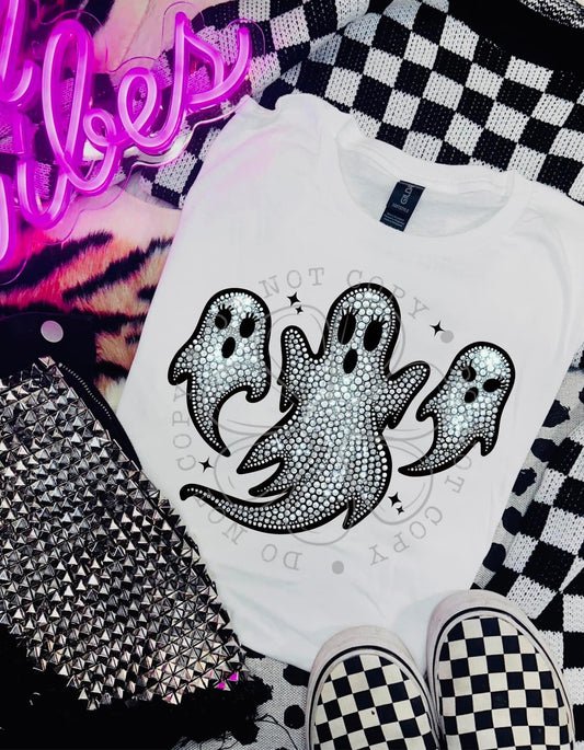 Faux Rhinestone Ghosts DTF Transfer