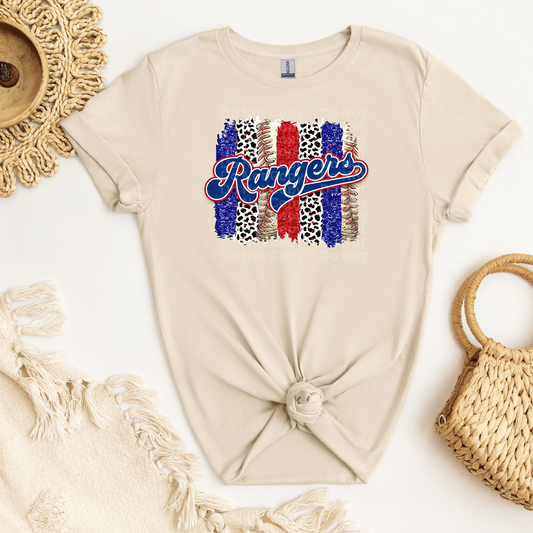 Rangers brush stroke background DTF Transfer