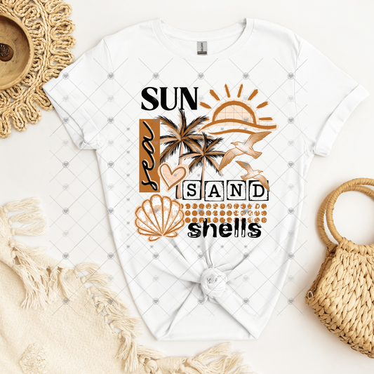Sun Sand Sea Shells DTF Transfer