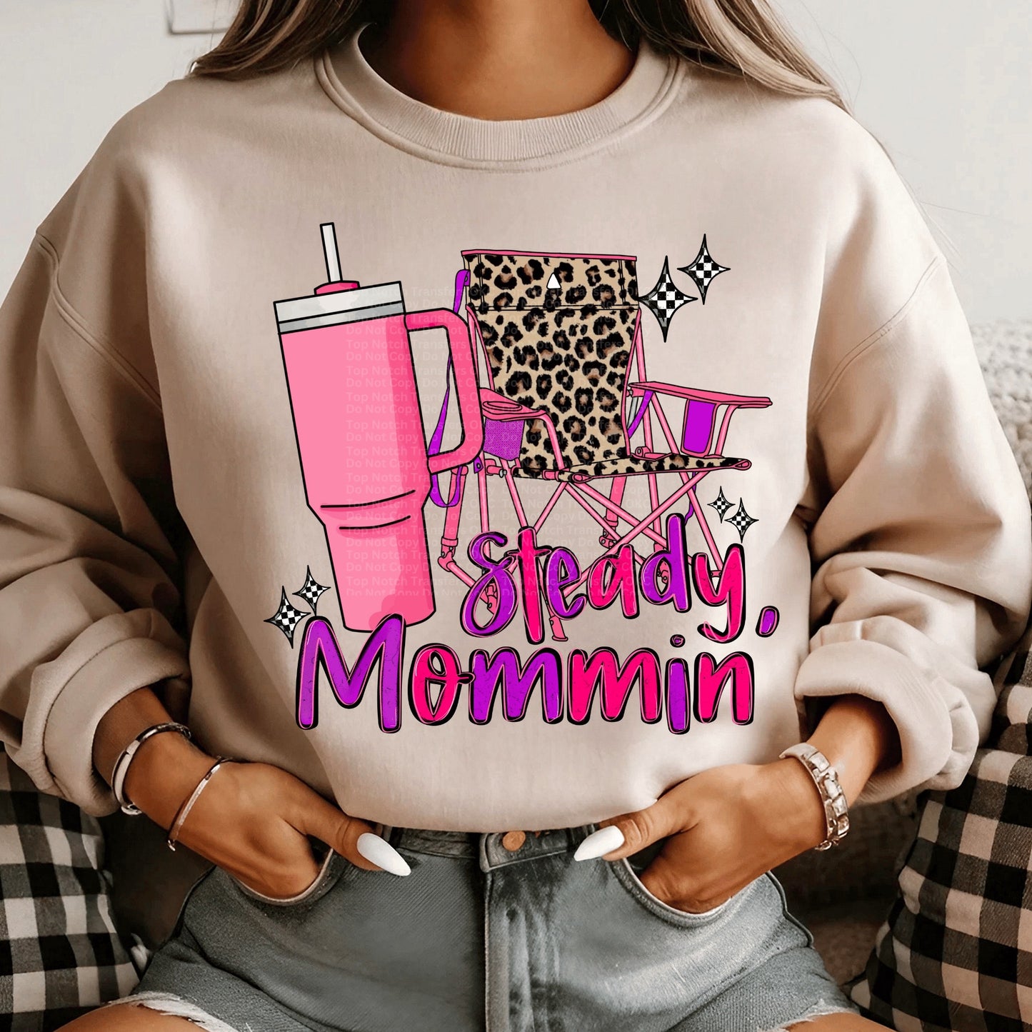 Steady Mommin’ Pink Tumbler DTF Transfer