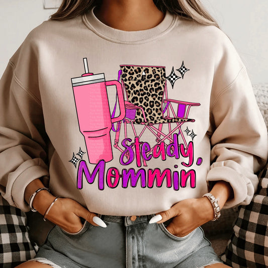 Steady Mommin’ Pink Tumbler DTF Transfer