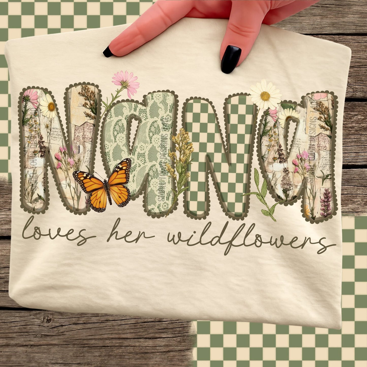 Nana loves her wildflowers DTF Transfer
