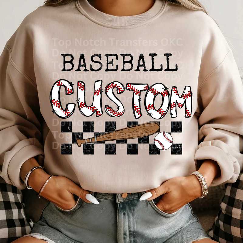 Custom Name Baseball DTF Transfer*Leave name in checkout notes*