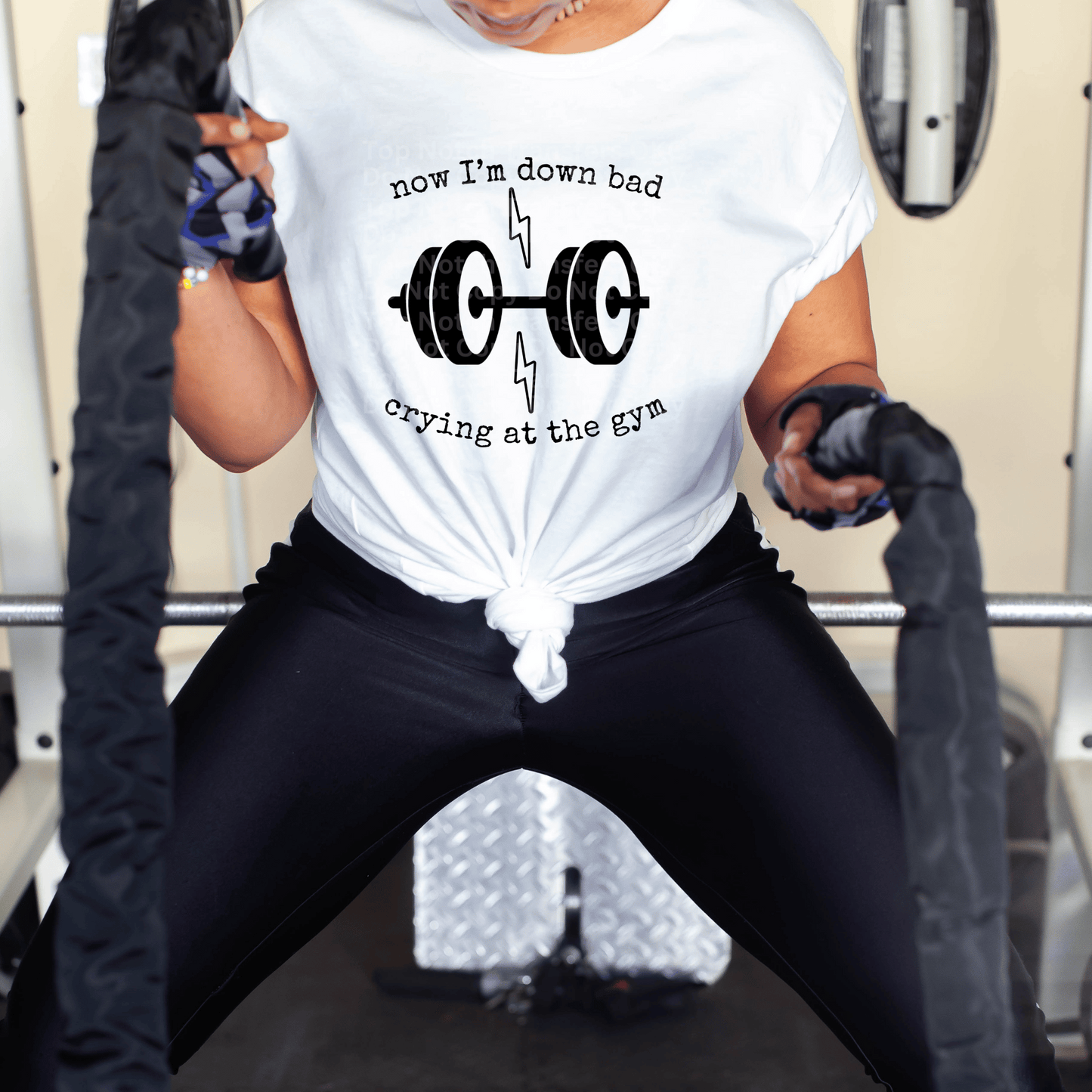 Down bad crying at the gym black DTF Transfer
