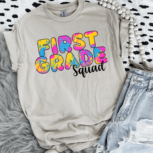 First Grade Squad Paint Splash DTF Transfer