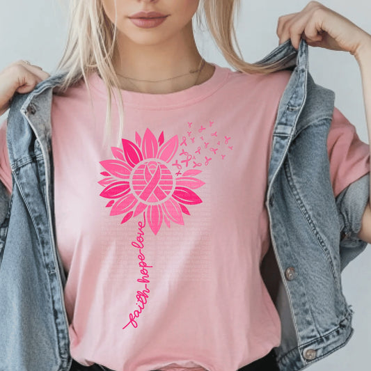 Faith Hope Love Sunflower DTF Transfer