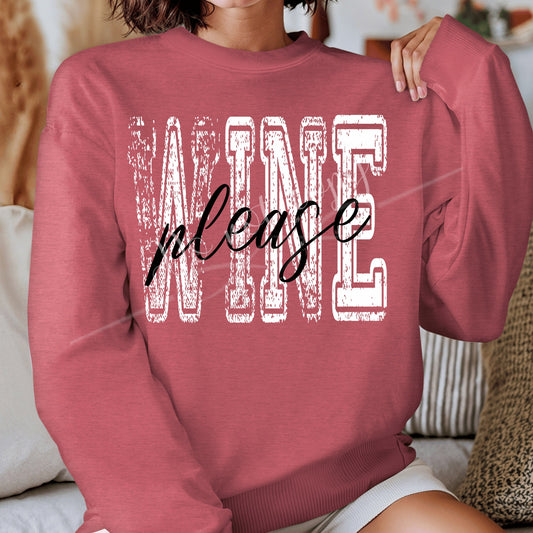Wine Please DTF Transfer