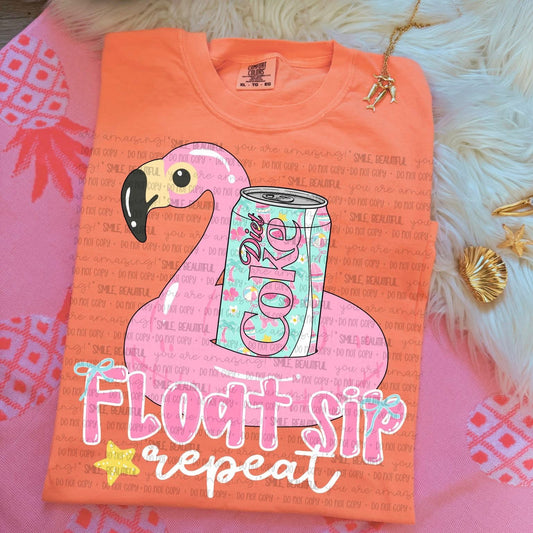 Float Sip Repeat Diet Coke floral DTF Transfer
