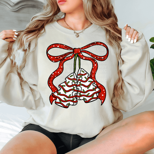 RTS Christmas Cake Cherries ADULT DTF Transfer