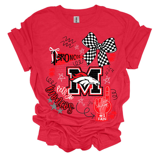 Mustang Bronco Doodle T-Shirt