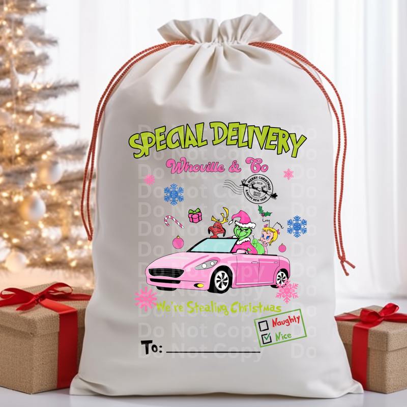 Santa Bag Design 10 DTF Print