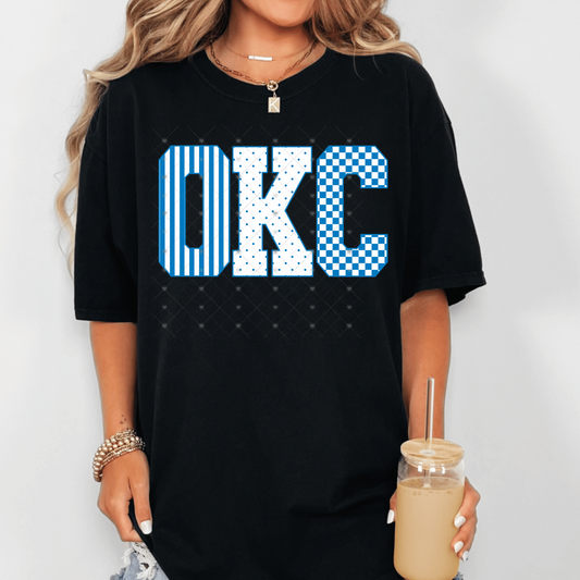 OKC White & Blue DTF Transfer