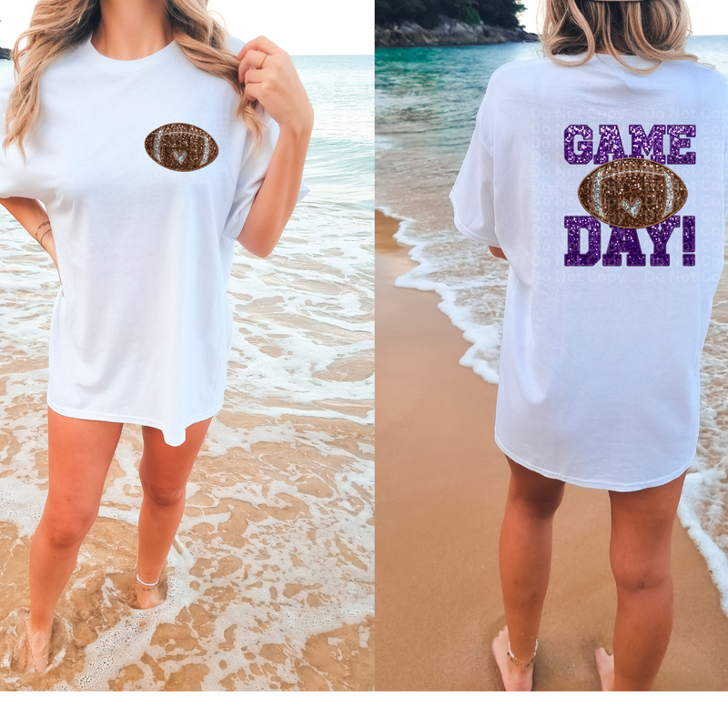 Game Day Purple Faux SequinDTF Transfer