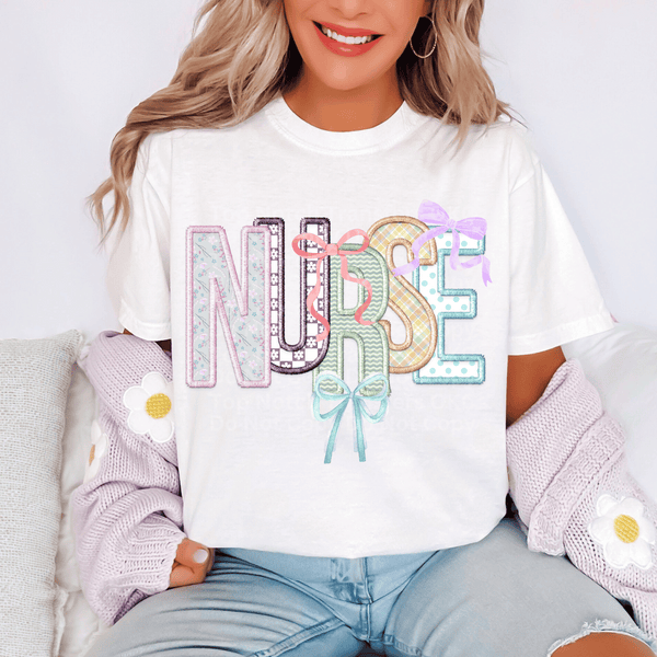 Nurse Spring Bows DTF Transfer