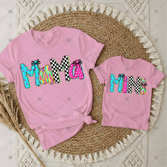 Mama/Mini Colorful Checkers DTF Transfers