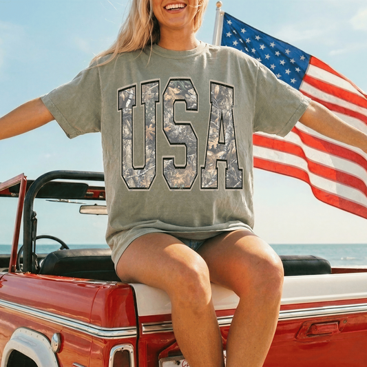 Camo USA Distressed DTF Transfer