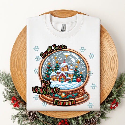 Small Town Big Christmas Spirit Snow Globe DTF Transfer