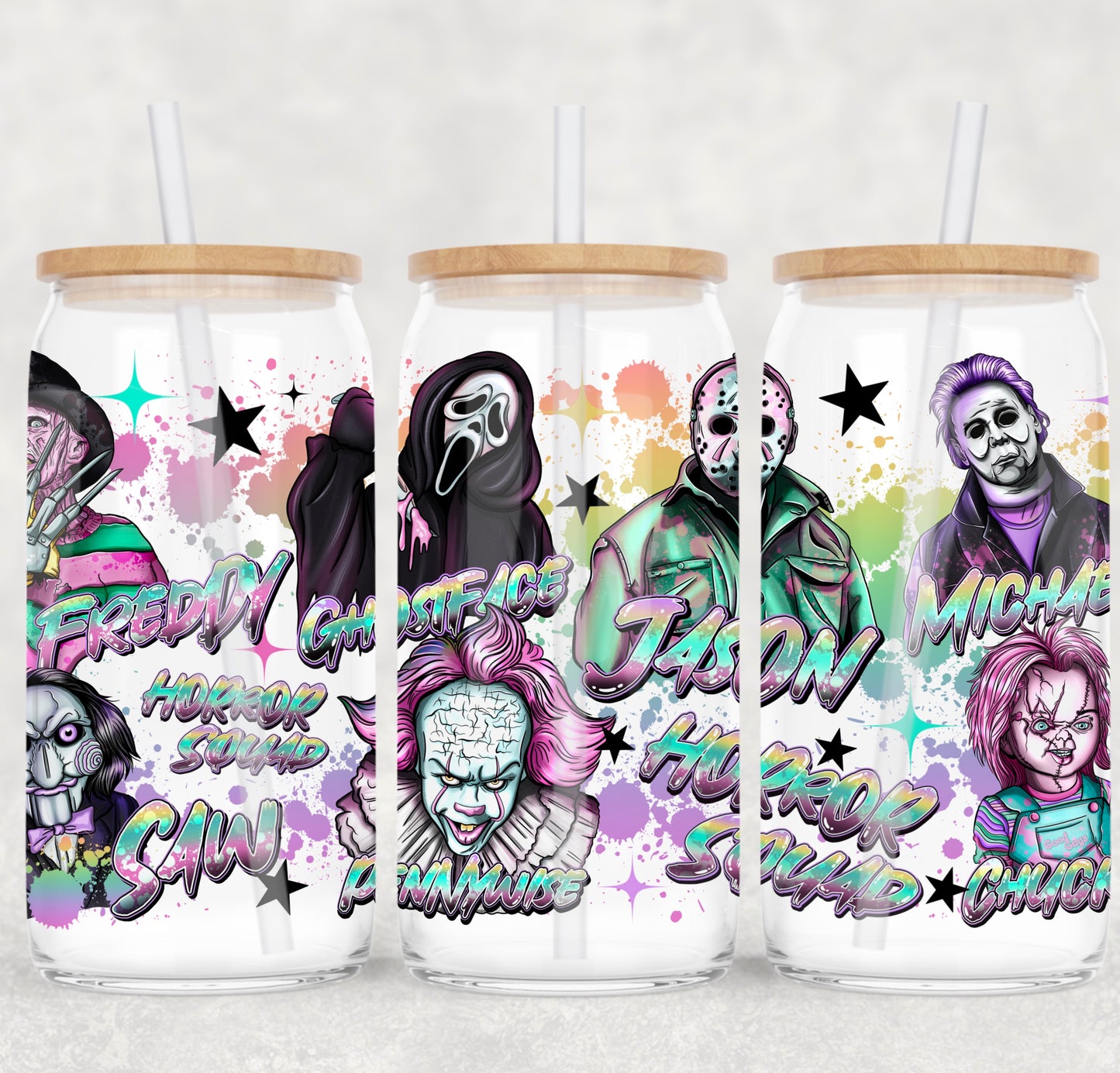 Horror Squad UV DTF 16oz Cup Wrap