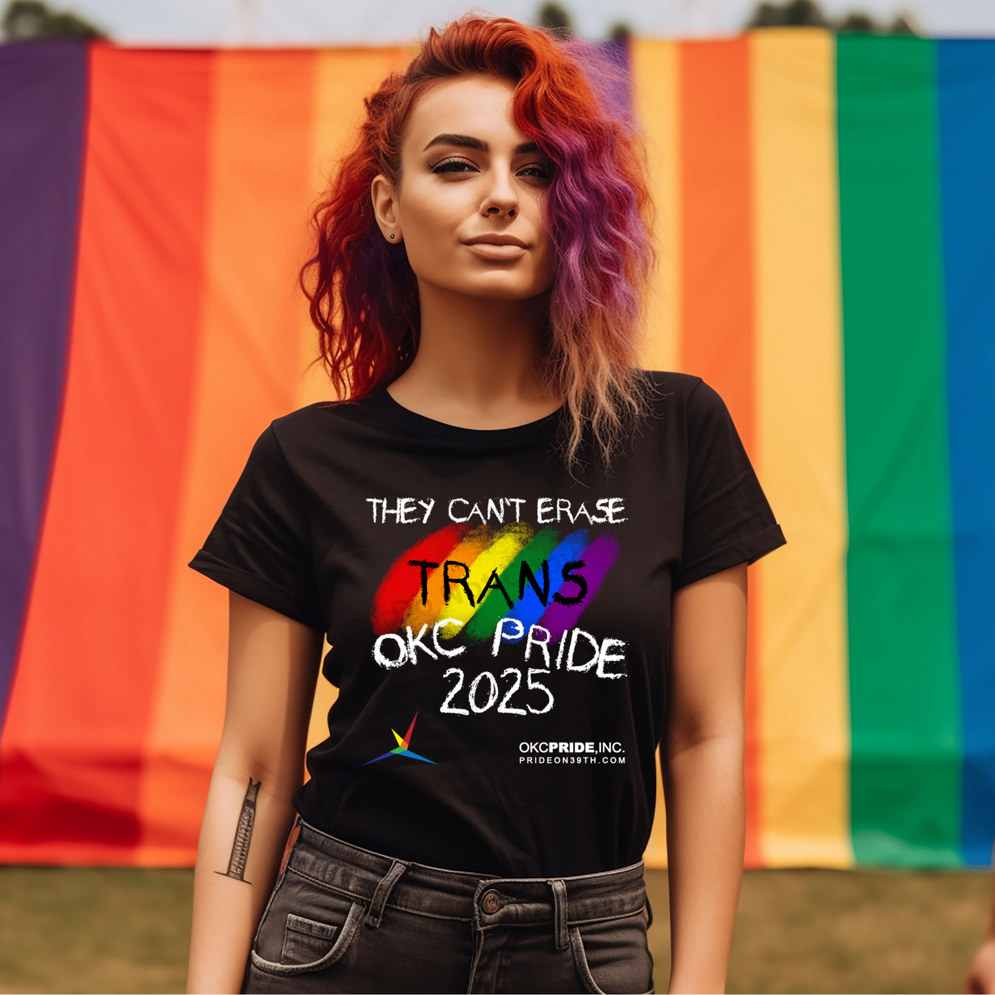 2025 OKC Pride T-Shirt- They Can’t Erase Trans