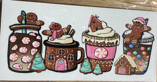 Gingerbread village drinks UV DTF 16oz Cup Wrap