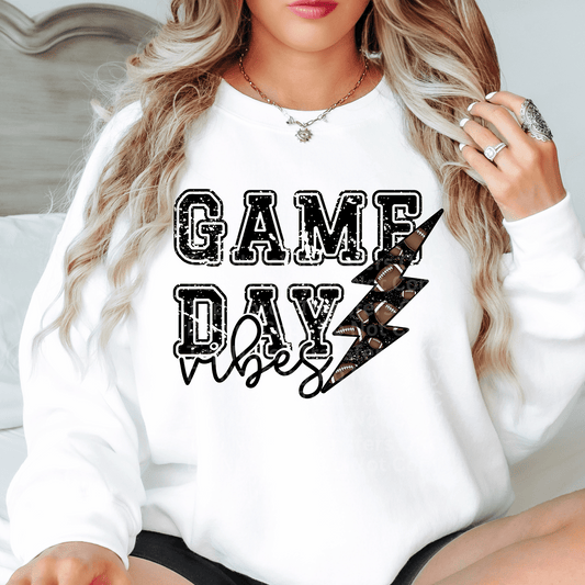 Game Day Vibes Black DTF Transfer