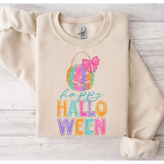 Happy Halloween w/ pail DTF Transfer