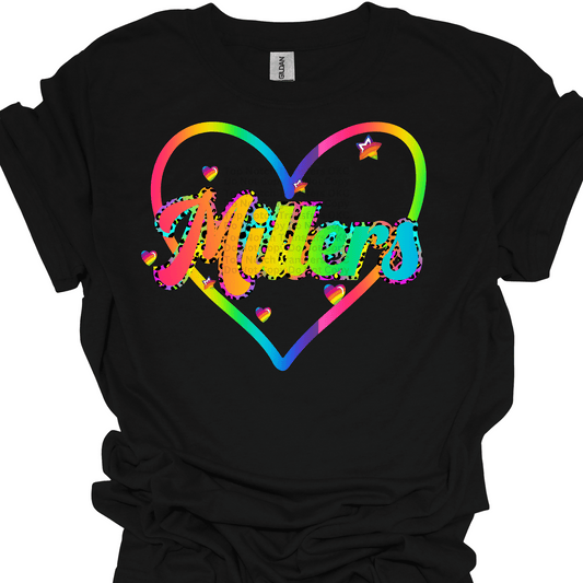 Rainbow Millers w/ Heart DTF Transfer