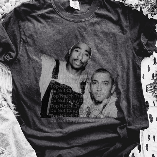 Eminem Tupac Distressed DTF Transfer