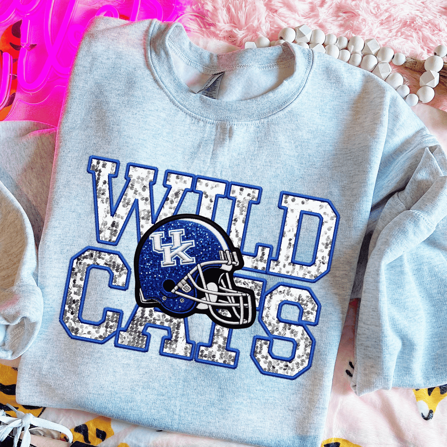 KU Wild Cats Faux Sequin DTF Transfer