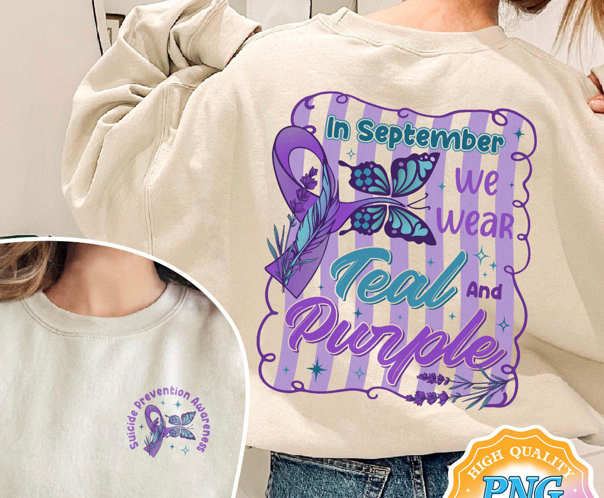 In September We Wear Teal & Purple DTF Transfer