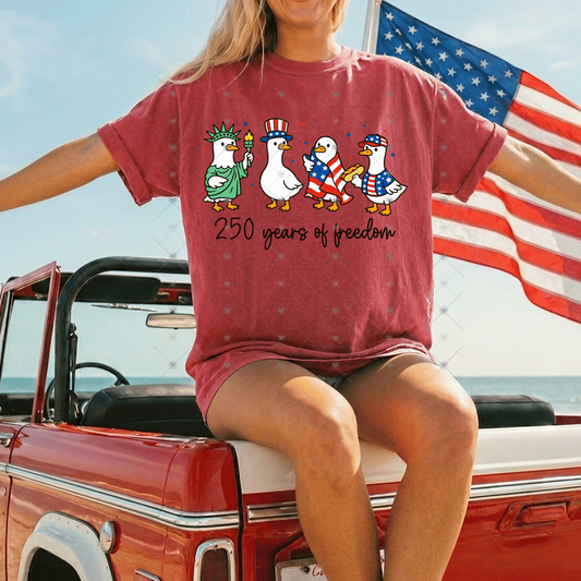 Patriotic Goose 250 Years of Freedom DTF Transfers