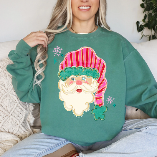 Santa w/ Striped Hat DTF Transfer