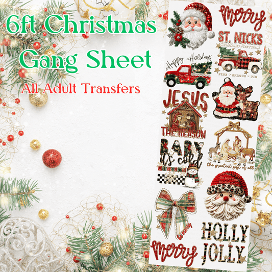 6ft Merry Christmas Gang Sheet