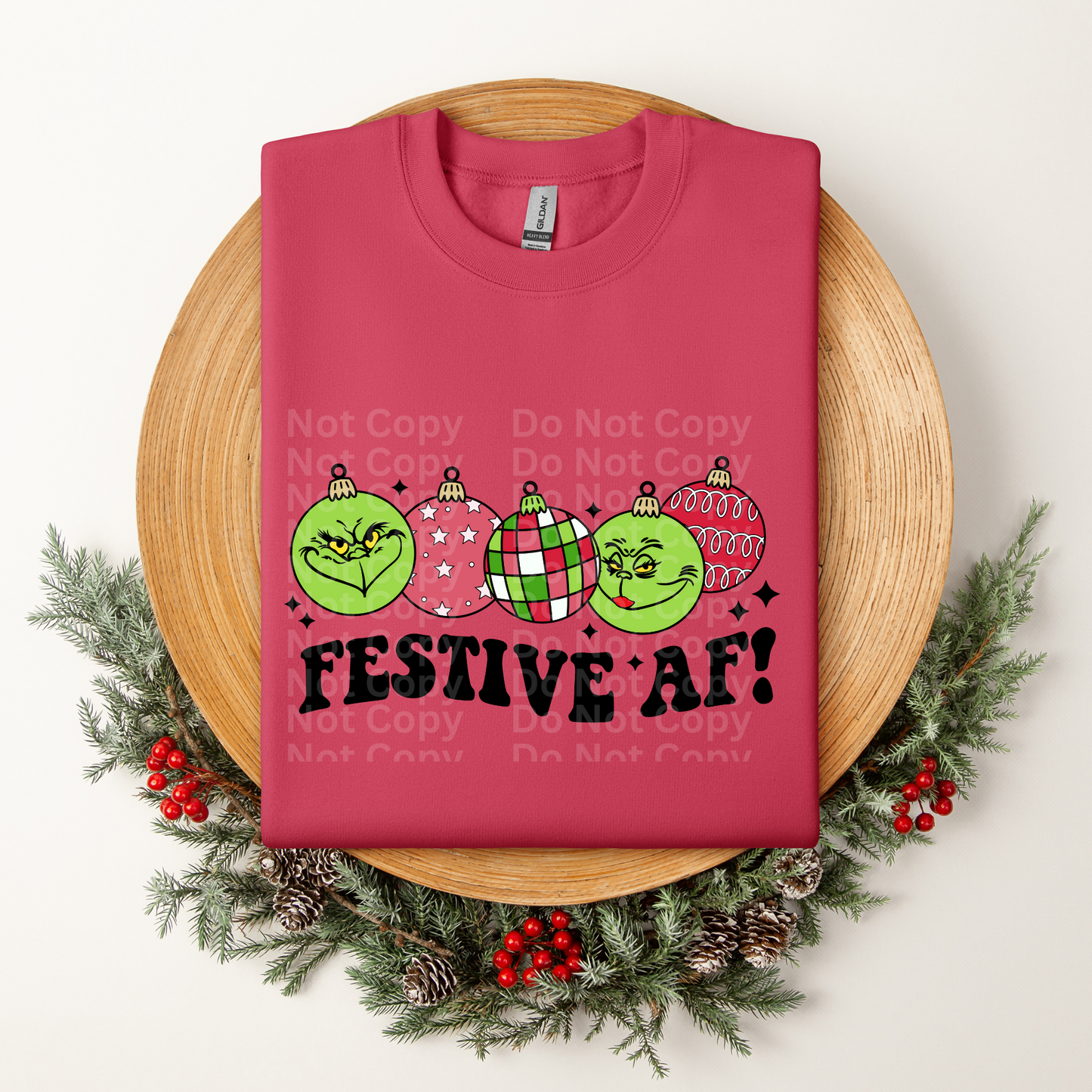 Green one festive AF Christmas balls DTF Transfer