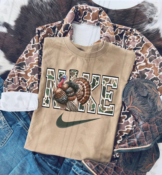 Camo Turkey Swoosh DTF Transfer