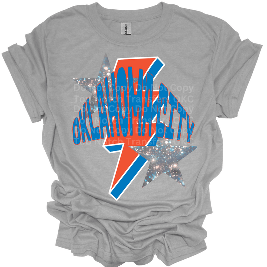Oklahoma City Bolt & Stars DTF Transfer