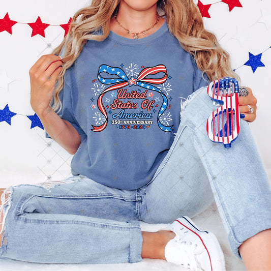 USA 250 Years Bow DTF Transfers