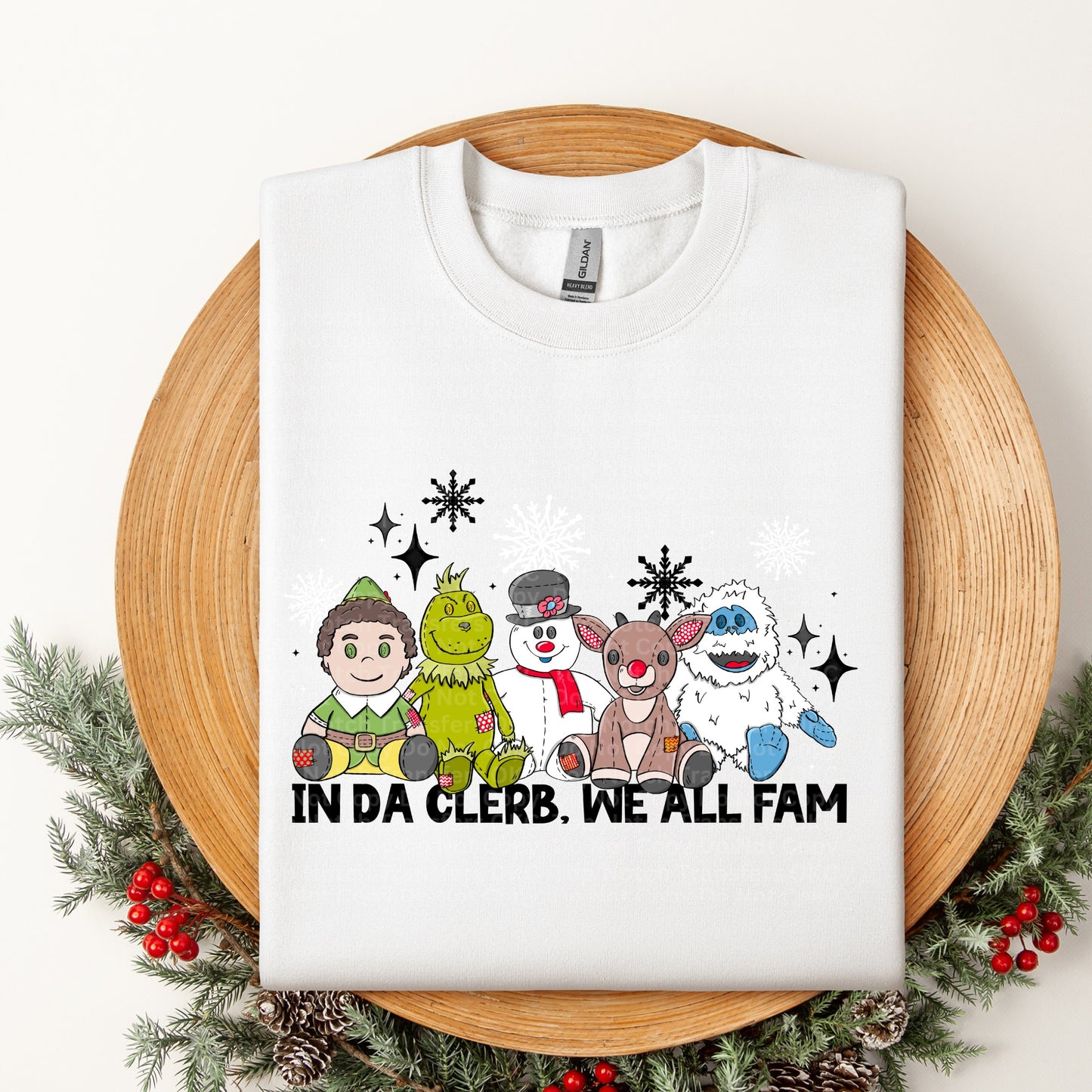 In Da Clerb, We All Fam Christmas DTF Transfer
