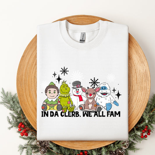 In Da Clerb, We All Fam Christmas DTF Transfer