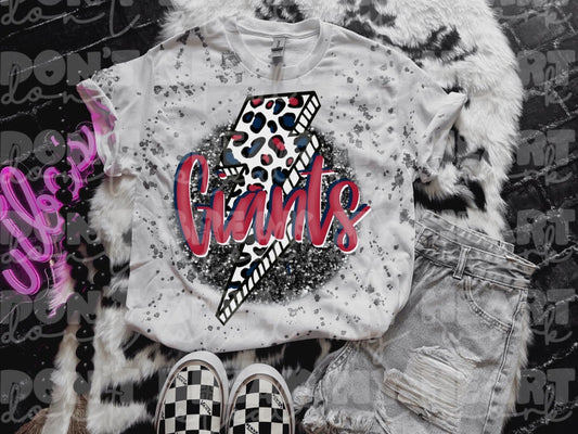 Giants Bolt Glitter DTF Transfer