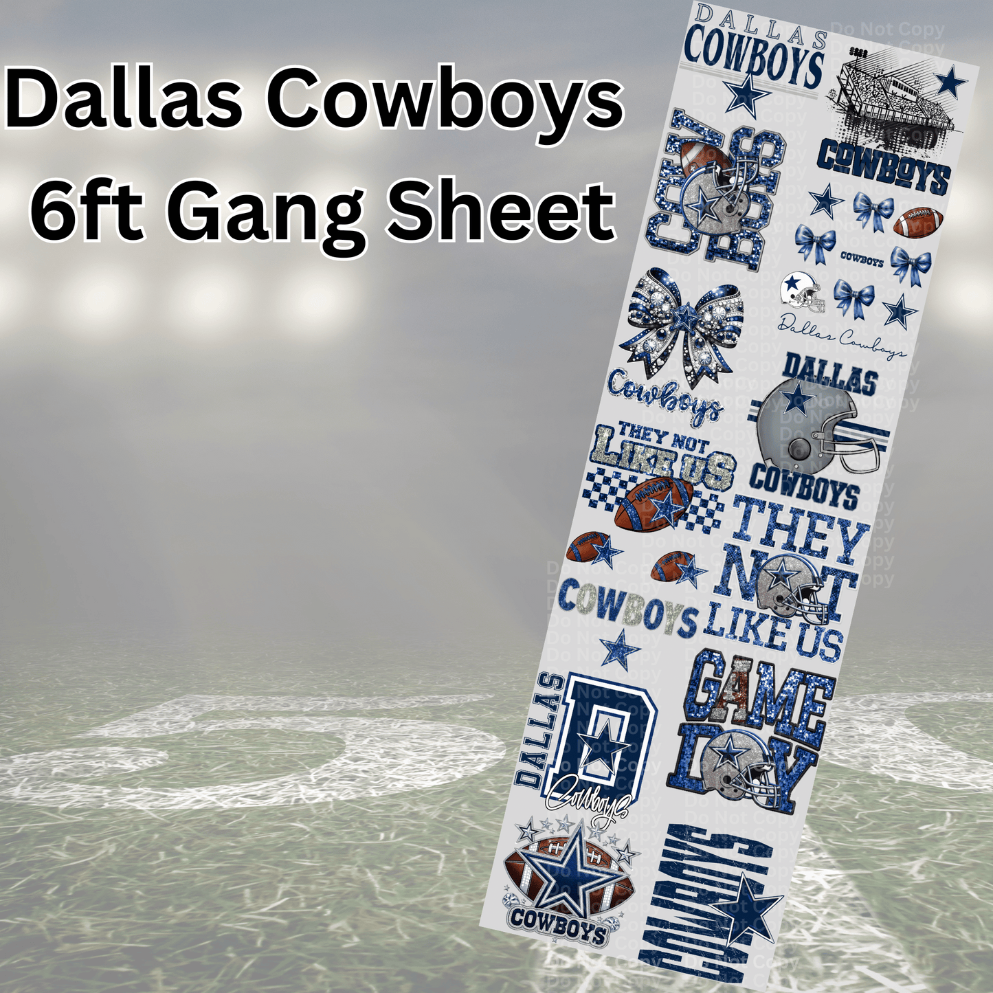 6ft Dal Cowboys Gang Sheet