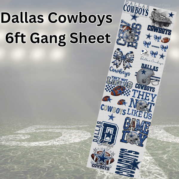 6ft Dal Cowboys Gang Sheet